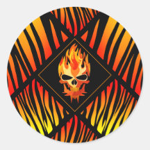 Rock & Roll Band Musiker Flaming Skull Custom Gig