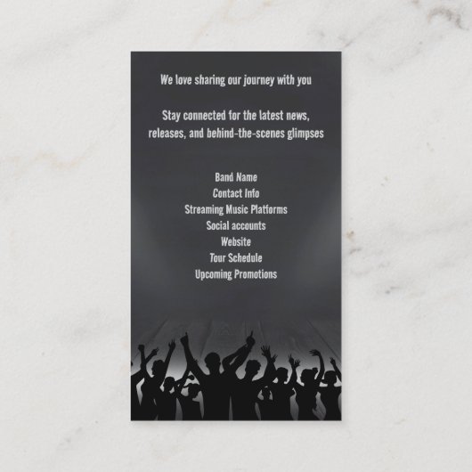 Rock & Roll Band oder Musiker Fan Danke Karte (Rückseite)