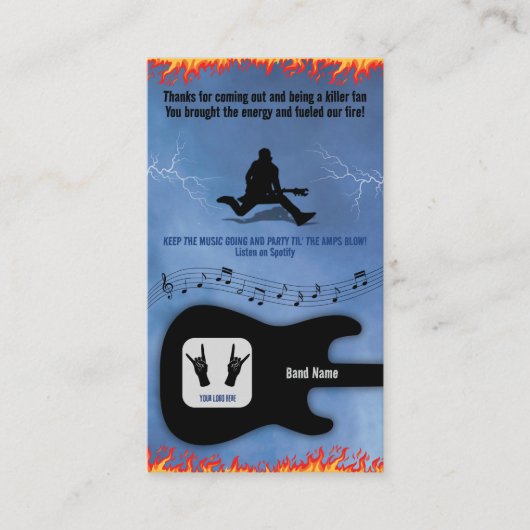 Rock & Roll Band oder Musiker Fan Danke Karte (Vorderseite)