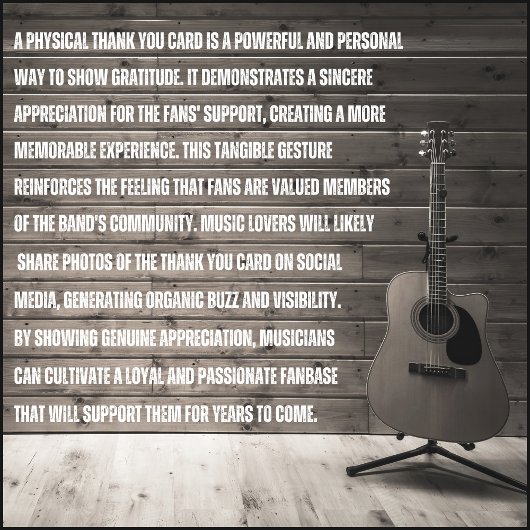 Rock & Roll Band oder Musiker Fan Danke Karte