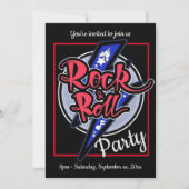 Rock & Roll-Blitzparty Einladung (Vorderseite)