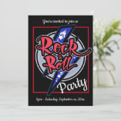 Rock & Roll-Blitzparty Einladung (Stehend Vorderseite)