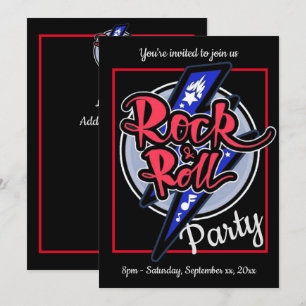 Rock & Roll Blitzparty-Einladung Einladung