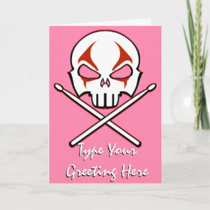 Rock & Roll Card Custom Heavy Metal Drummer Card Feiertagskarte