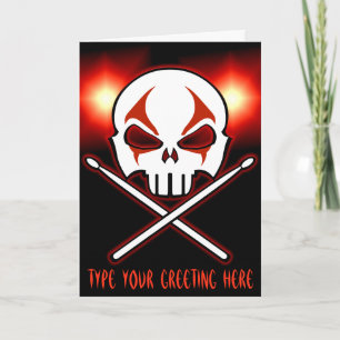 Rock & Roll Card Custom Heavy Metal Drummer Card Feiertagskarte