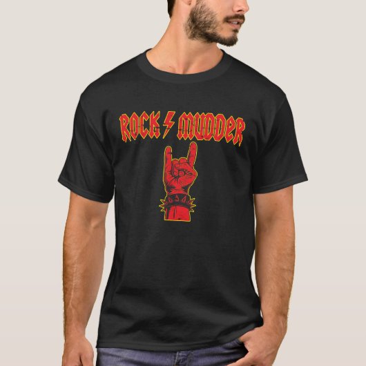 Rock & Roll Devil Greetings Rocker Rock Mudder Mot T-Shirt (Vorderseite)