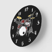 Rock & Roll Drum Kit Drummer Musiker Drummer Runde Wanduhr (Winkel)