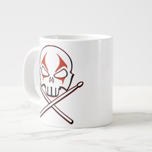 Rock & Roll Drummer Kaffeekassen Jumbo-Tasse (Vorderseite Links)