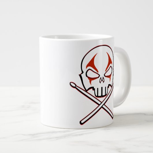 Rock & Roll Drummer Kaffeekassen Jumbo-Tasse (Vorderseite Rechts)