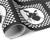 Rock & Roll Drummer Rocker Drum Kit Musikergeschen Geschenkpapier (Rolleneckpunkt)
