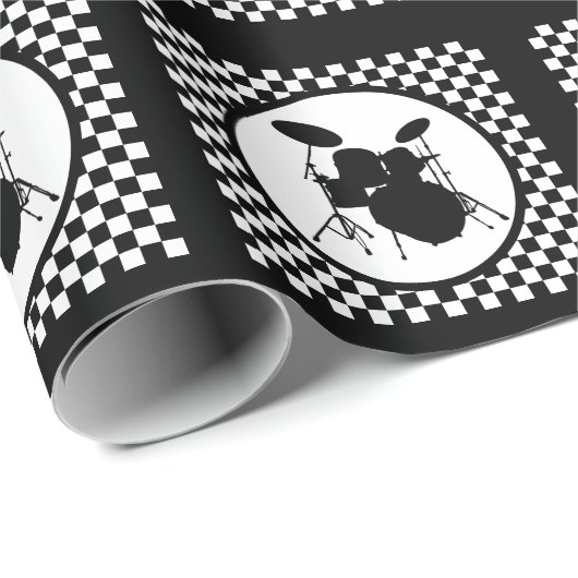 Rock & Roll Drummer Rocker Drum Kit Musikergeschen Geschenkpapier (Rolleneckpunkt)