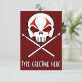 Rock & Roll Einladungen Personalisierte Drummerkar (Stehend Vorderseite)