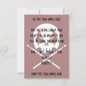 Rock & Roll Einladungen Personalisierte Drummerkar (Rückseite)