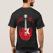 Rock & Roll Flame Guitar T-Shirt (Rückseite)
