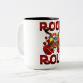 Rock Roll for Ever Skulls Zweifarbige Tasse (Vorderseite Links)