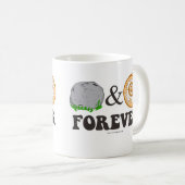Rock Roll Forever Cartoon Motto Kaffeetasse (VorderseiteRechts)