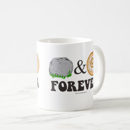Rock Roll Forever Cartoon Motto Kaffeetasse (VorderseiteRechts)
