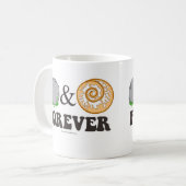 Rock Roll Forever Cartoon Motto Kaffeetasse (Vorderseite Links)