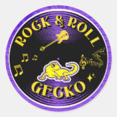 Rock & Roll Gecko Aufkleber (Vorderseite)