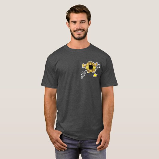 Rock & Roll Gecko kleines Frontlogo Männer T - Shi T-Shirt (Vorne ganz)