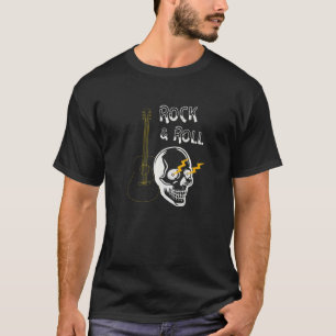 Rock & Roll Gitarre Funky Totenkopf Rocker Musiker T-Shirt