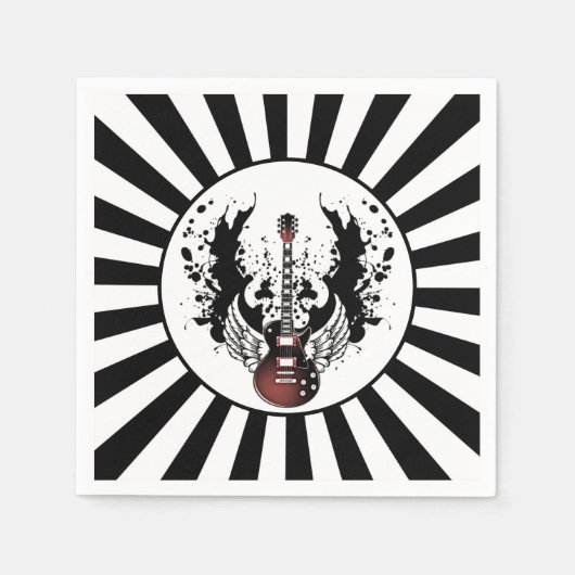 Rock & Roll Gitarre Rocker Metal Musician Party Serviette (Vorderseite)
