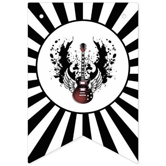 Rock & Roll Gitarre Rocker Metal Musician Party Wimpelkette (Erste Fahne)