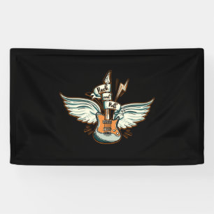 Rock & Roll Gitarren Flügel Musik Banner