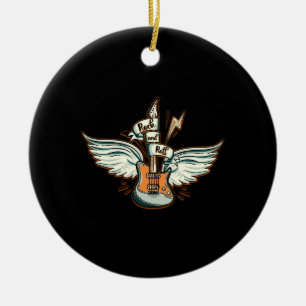 Rock & Roll Gitarrenflügel Musik Keramik Ornament