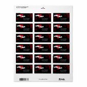 Rock & Roll Grungy Heart Music Themed Wedding Adressaufkleber (Vorne)