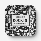 Rock & Roll Guitar Birthday Party Pappteller (Vorderseite)