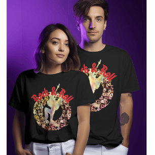 Rock & Roll Guitar T - Shirt Neon Music Festival
