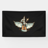 Rock & Roll Guitar Wings Music Banner (Horizontal)