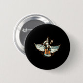 Rock & Roll Guitar Wings Music Button (Vorne & Hinten)