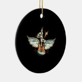 Rock & Roll Guitar Wings Music Keramik Ornament (Rechts)