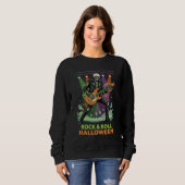 Rock & Roll Halloween-Skelett Sweatshirt (Vorne ganz)