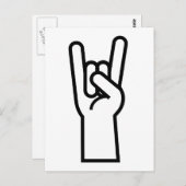 Rock & Roll Hand Symbol Postkarte (Vorne/Hinten)