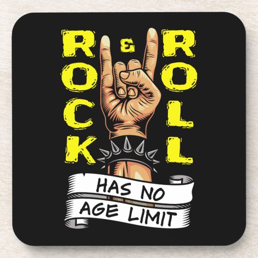 "Rock & Roll hat keine Altersgrenze" Getränkeuntersetzer (Vorderseite)