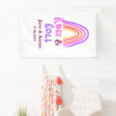 Rock & Roll Hochzeit fügen Pärchenname Retro Regen Banner (Insitu)