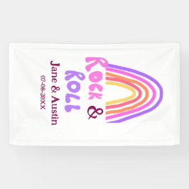 Rock & Roll Hochzeit fügen Pärchenname Retro Regen Banner