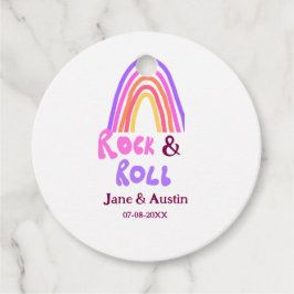 Rock & Roll Hochzeit fügen Pärchenname Retro Regen Geschenkanhänger