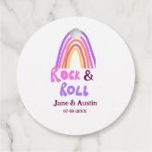 Rock & Roll Hochzeit fügen Pärchenname Retro Regen Geschenkanhänger (Rückseite)