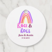 Rock & Roll Hochzeit fügen Pärchenname Retro Regen Geschenkanhänger (Vorderseite)