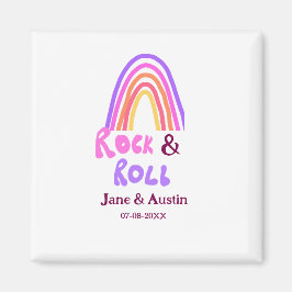 Rock & Roll Hochzeit fügen Pärchenname Retro Regen Magnet