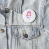 Rock & Roll-Hochzeit Paarname Retro-Regenbogen  Button (Beispiel)