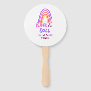 Rock & Roll-Hochzeit Paarname Retro-Regenbogen Fächer