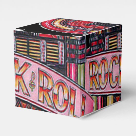 Rock & Roll Juke Box Retro Cube Favor Box Geschenkschachtel (Vorderseite)