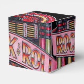Rock & Roll Juke Box Retro Cube Favor Box Geschenkschachtel (Rückseite)