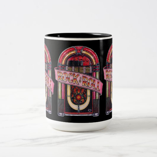 Rock & Roll Juke Box Retro Tasse (Mittel)