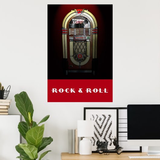 Rock & Roll Jukebox 36 x 24 Poster (Heimbüro)
